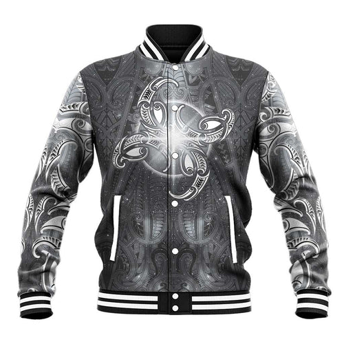 New Zealand Matariki Ururangi Baseball Jacket Maori Moko Grey Galaxy