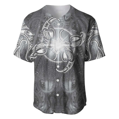 New Zealand Matariki Ururangi Baseball Jersey Maori Moko Grey Galaxy