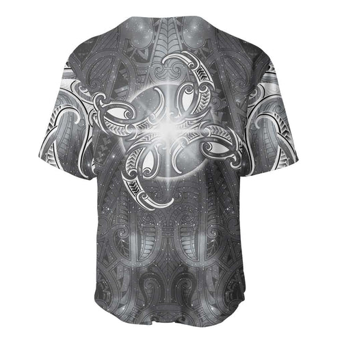New Zealand Matariki Ururangi Baseball Jersey Maori Moko Grey Galaxy