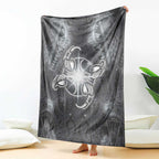 New Zealand Matariki Ururangi Blanket Maori Moko Grey Galaxy
