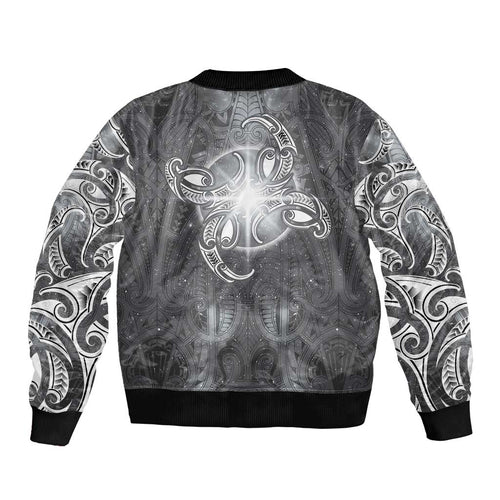 New Zealand Matariki Ururangi Bomber Jacket Maori Moko Grey Galaxy