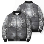 New Zealand Matariki Ururangi Bomber Puffer Jacket Maori Moko Grey Galaxy