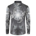 New Zealand Matariki Ururangi Button Sweatshirt Maori Moko Grey Galaxy