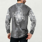 New Zealand Matariki Ururangi Button Sweatshirt Maori Moko Grey Galaxy
