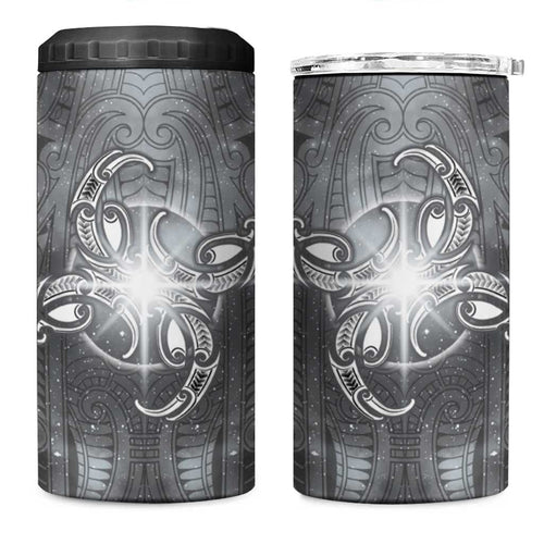 New Zealand Matariki Ururangi 4 in 1 Can Cooler Tumbler Maori Moko Grey Galaxy
