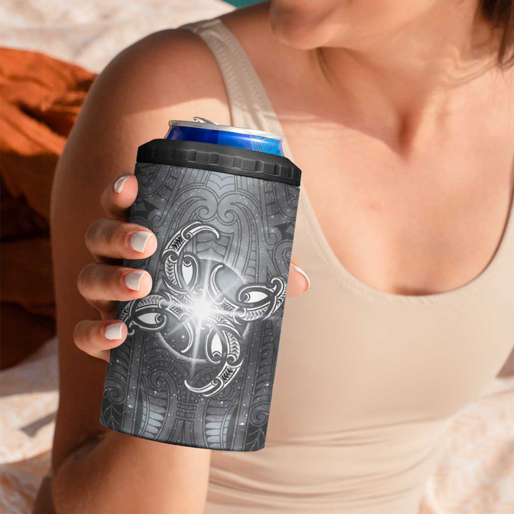 New Zealand Matariki Ururangi 4 in 1 Can Cooler Tumbler Maori Moko Grey Galaxy