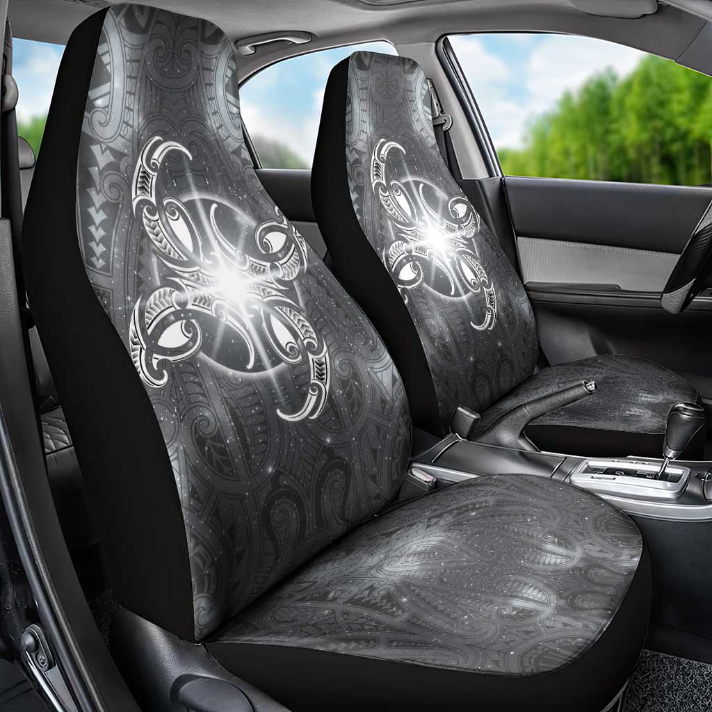 New Zealand Matariki Ururangi Car Seat Cover Maori Moko Grey Galaxy