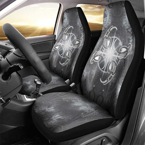 New Zealand Matariki Ururangi Car Seat Cover Maori Moko Grey Galaxy