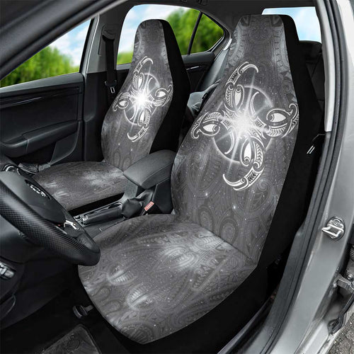 New Zealand Matariki Ururangi Car Seat Cover Maori Moko Grey Galaxy