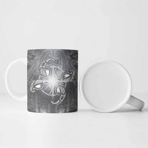 New Zealand Matariki Ururangi Ceramic Mug Maori Moko Grey Galaxy