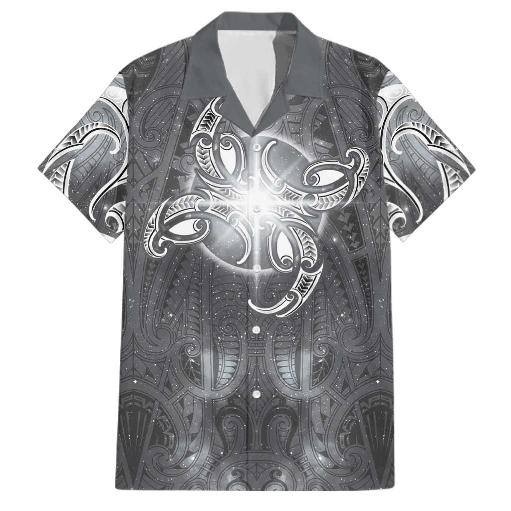 New Zealand Matariki Ururangi Family Matching Mermaid Dress and Hawaiian Shirt Maori Moko Grey Galaxy