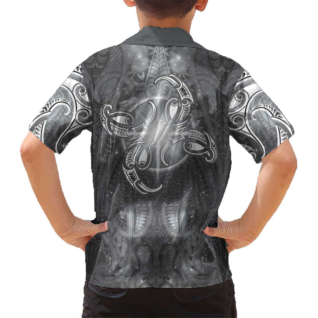 New Zealand Matariki Ururangi Family Matching Puletasi and Hawaiian Shirt Maori Moko Grey Galaxy