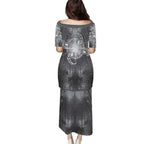 New Zealand Matariki Ururangi Family Matching Puletasi and Hawaiian Shirt Maori Moko Grey Galaxy