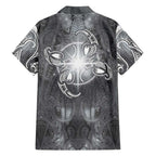 New Zealand Matariki Ururangi Family Matching Short Sleeve Bodycon Dress and Hawaiian Shirt Maori Moko Grey Galaxy