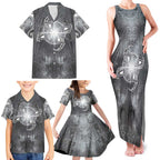 New Zealand Matariki Ururangi Family Matching Tank Maxi Dress and Hawaiian Shirt Maori Moko Grey Galaxy
