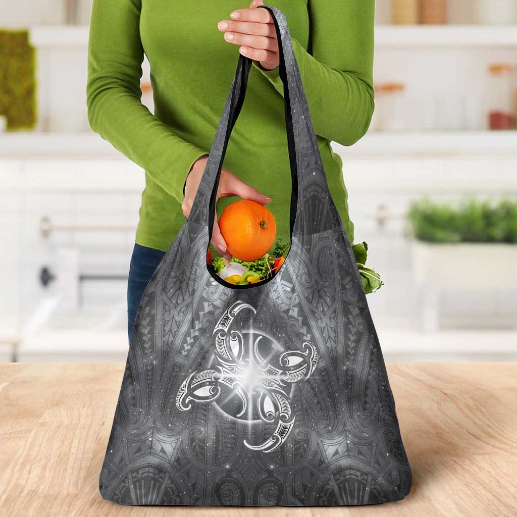 New Zealand Matariki Ururangi Grocery Bag Maori Moko Grey Galaxy