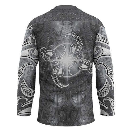 New Zealand Matariki Ururangi Hockey Jersey Maori Moko Grey Galaxy