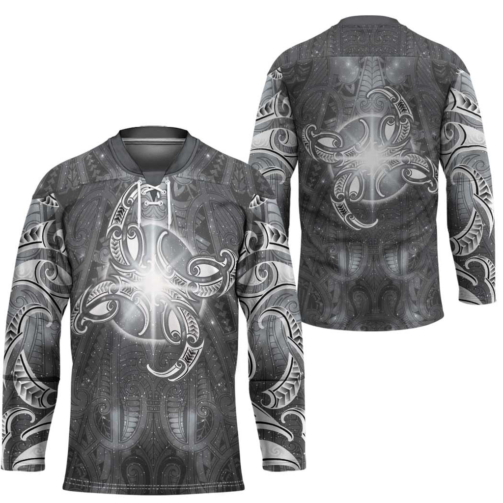 New Zealand Matariki Ururangi Hockey Jersey Maori Moko Grey Galaxy