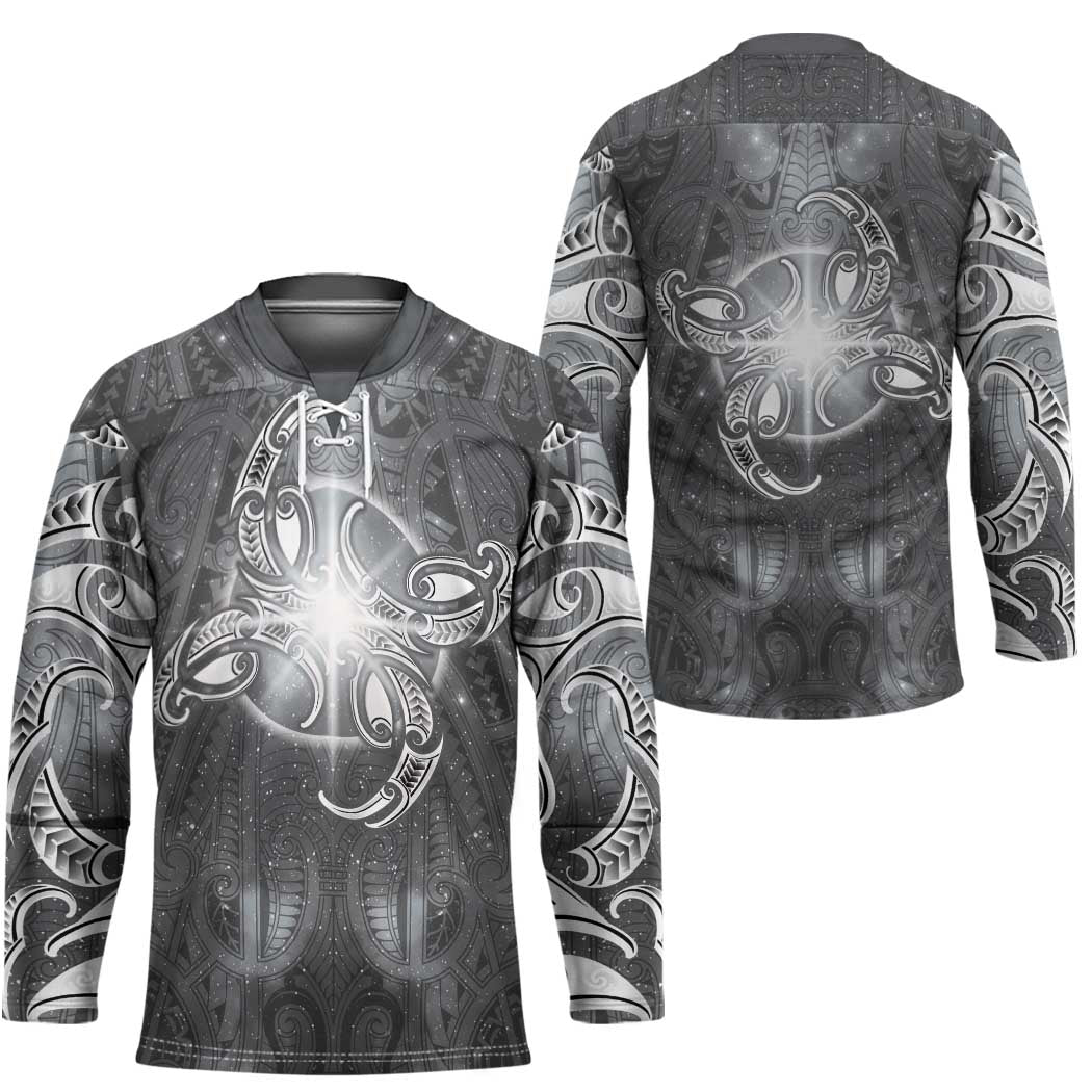 New Zealand Matariki Ururangi Hockey Jersey Maori Moko Grey Galaxy