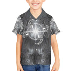 New Zealand Matariki Ururangi Kid Hawaiian Shirt Maori Moko Grey Galaxy