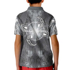New Zealand Matariki Ururangi Kid Polo Shirt Maori Moko Grey Galaxy