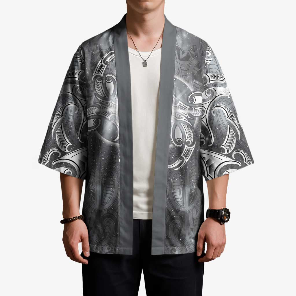 New Zealand Matariki Ururangi Kimono Maori Moko Grey Galaxy