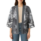 New Zealand Matariki Ururangi Kimono Maori Moko Grey Galaxy