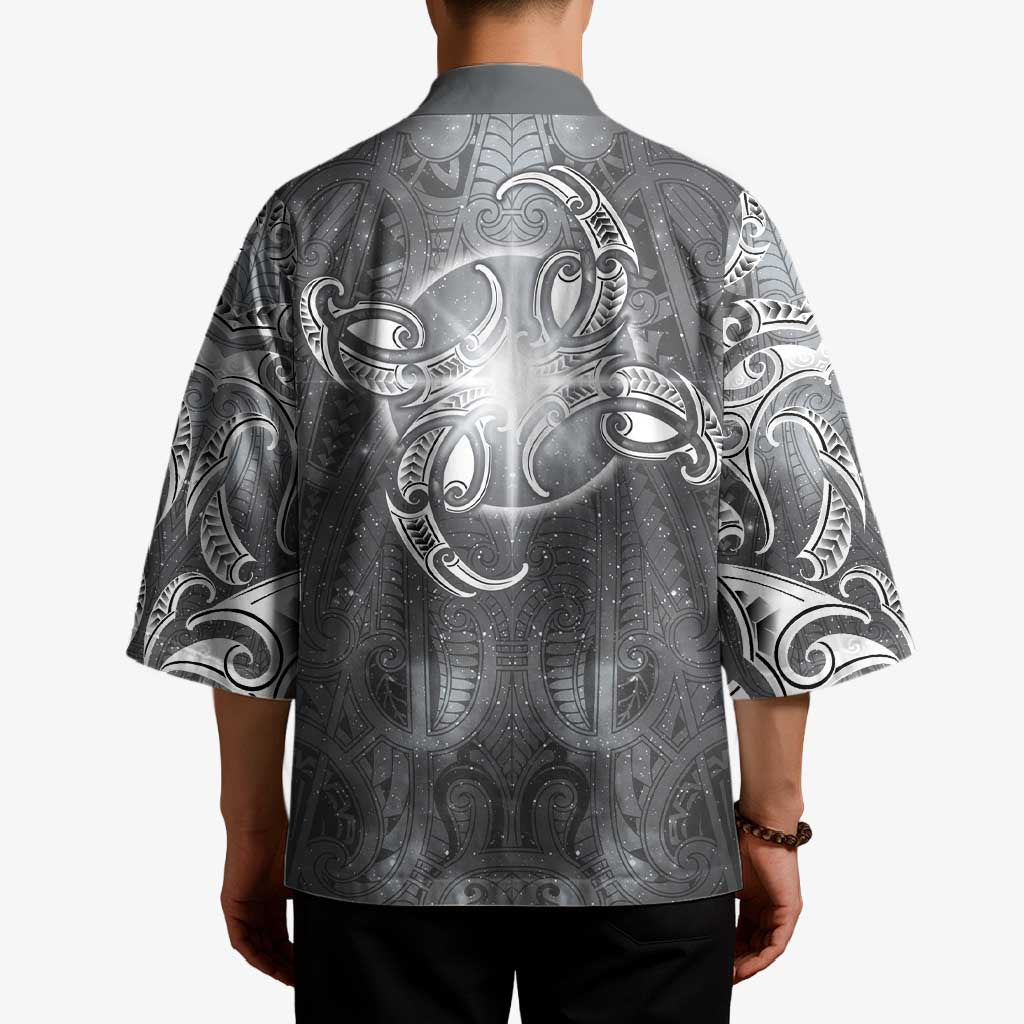 New Zealand Matariki Ururangi Kimono Maori Moko Grey Galaxy