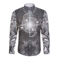 New Zealand Matariki Ururangi Long Sleeve Button Shirt Maori Moko Grey Galaxy