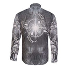 New Zealand Matariki Ururangi Long Sleeve Button Shirt Maori Moko Grey Galaxy