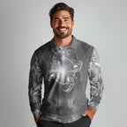 New Zealand Matariki Ururangi Long Sleeve Polo Shirt Maori Moko Grey Galaxy