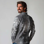 New Zealand Matariki Ururangi Long Sleeve Polo Shirt Maori Moko Grey Galaxy