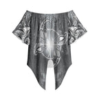 New Zealand Matariki Ururangi Off Shoulder Wrap Waist Top Maori Moko Grey Galaxy