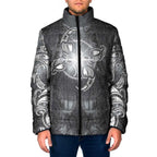 New Zealand Matariki Ururangi Padded Jacket Maori Moko Grey Galaxy