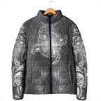 New Zealand Matariki Ururangi Padded Jacket Maori Moko Grey Galaxy