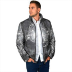 New Zealand Matariki Ururangi Padded Jacket Maori Moko Grey Galaxy