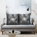 New Zealand Matariki Ururangi Pillow Cover Maori Moko Grey Galaxy