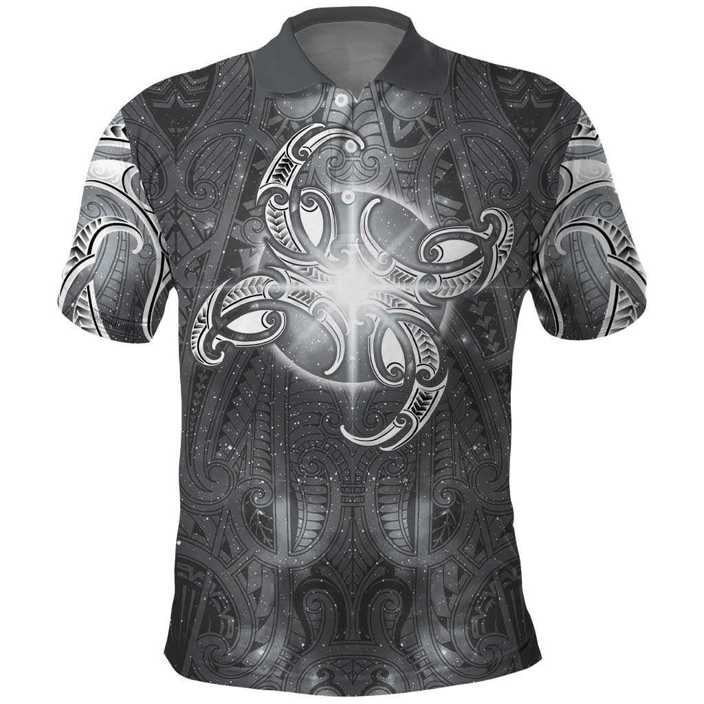 New Zealand Matariki Ururangi Polo Shirt Maori Moko Grey Galaxy