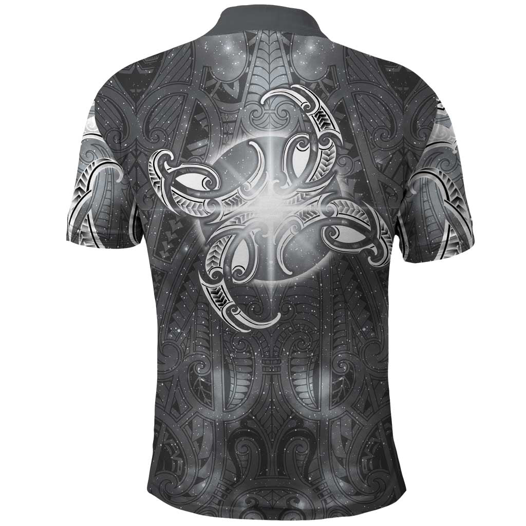 New Zealand Matariki Ururangi Polo Shirt Maori Moko Grey Galaxy