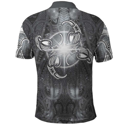 New Zealand Matariki Ururangi Polo Shirt Maori Moko Grey Galaxy