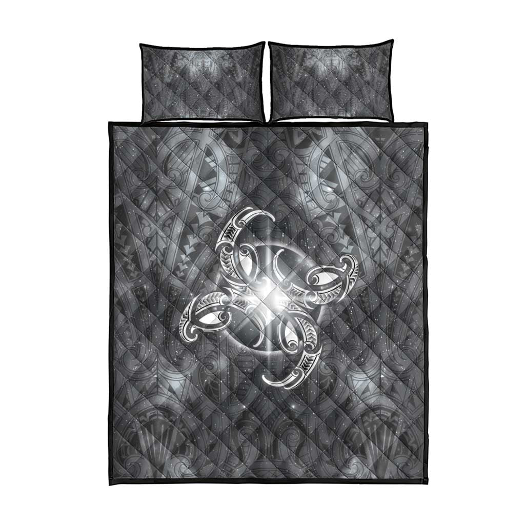 New Zealand Matariki Ururangi Quilt Bed Set Maori Moko Grey Galaxy