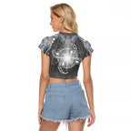 New Zealand Matariki Ururangi Raglan Cropped T Shirt Maori Moko Grey Galaxy
