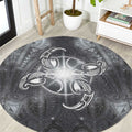 New Zealand Matariki Ururangi Round Carpet Maori Moko Grey Galaxy