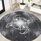 New Zealand Matariki Ururangi Round Carpet Maori Moko Grey Galaxy