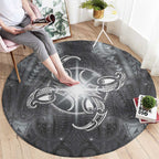 New Zealand Matariki Ururangi Round Carpet Maori Moko Grey Galaxy