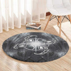 New Zealand Matariki Ururangi Round Carpet Maori Moko Grey Galaxy