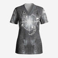 New Zealand Matariki Ururangi Scrub Top Maori Moko Grey Galaxy
