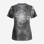 New Zealand Matariki Ururangi Scrub Top Maori Moko Grey Galaxy