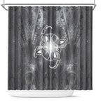 New Zealand Matariki Ururangi Shower Curtain Maori Moko Grey Galaxy