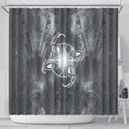 New Zealand Matariki Ururangi Shower Curtain Maori Moko Grey Galaxy